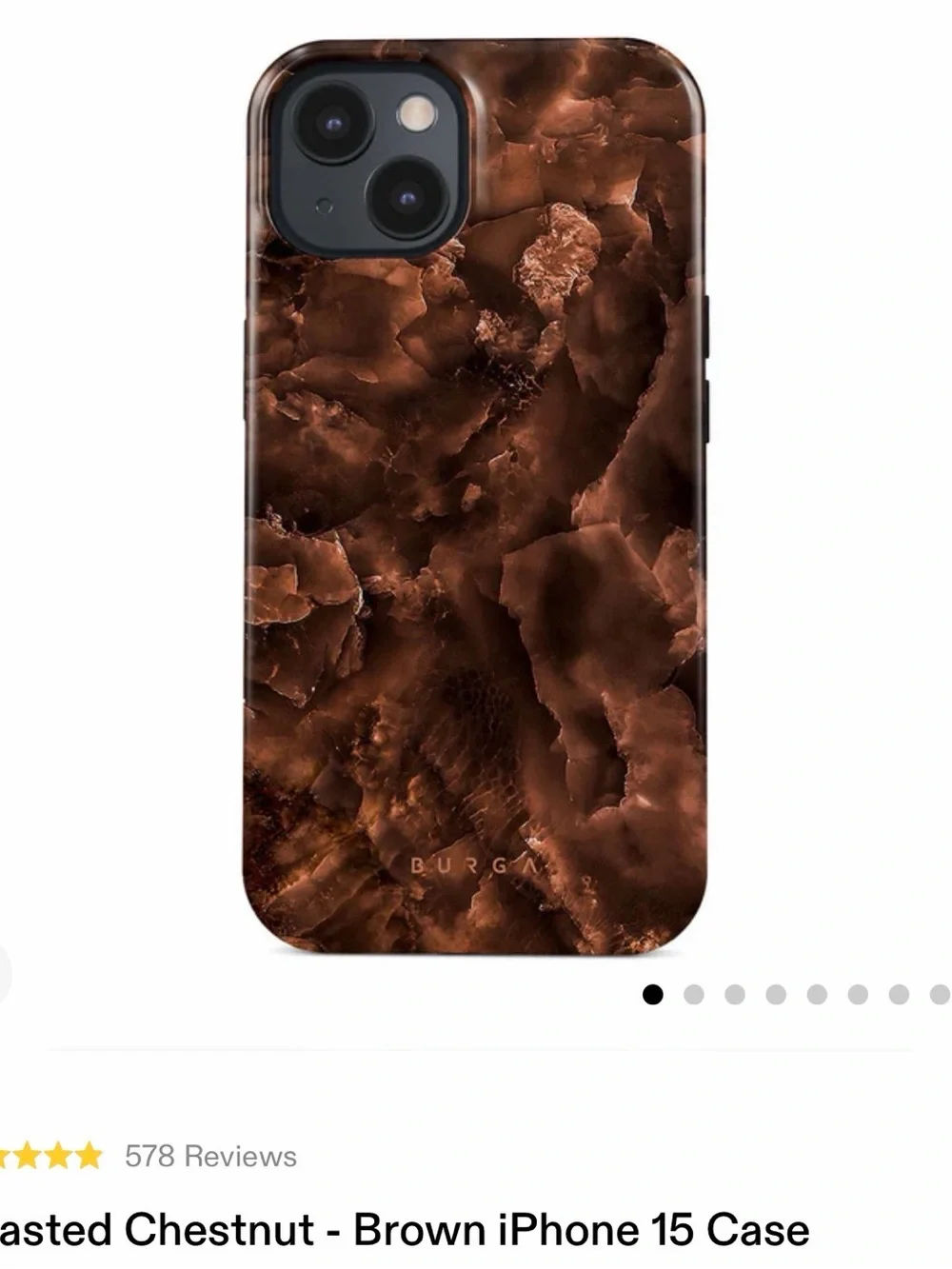 Toasted Chestnut Brown Tortoiseshell iPhone 15 Burga Case